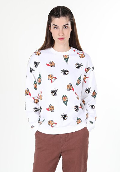 Afficher les détails de Pull-over Blanc Regular Fit  Femme