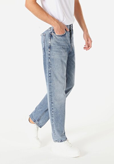 Image de 046 Marco Pantalon Bleu Straight Leg  En  Straight Fit Homme