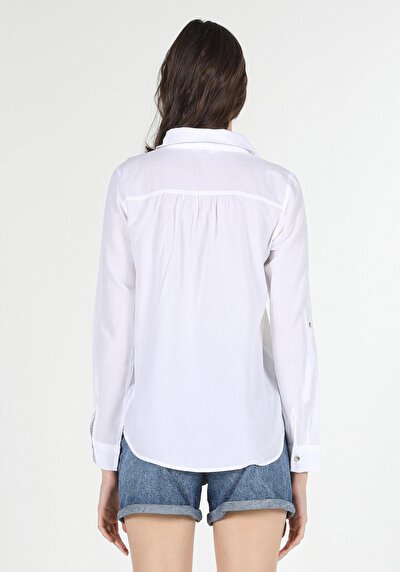 Image de Chemise À Manches Longues Blanc Regular Fit   Femme