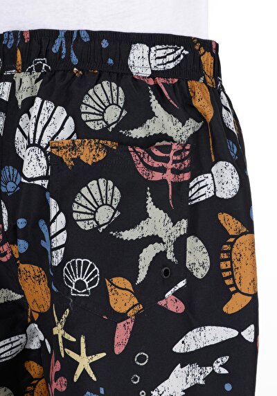 Afficher les détails de Short De Bain Noir Regular Fit  Homme