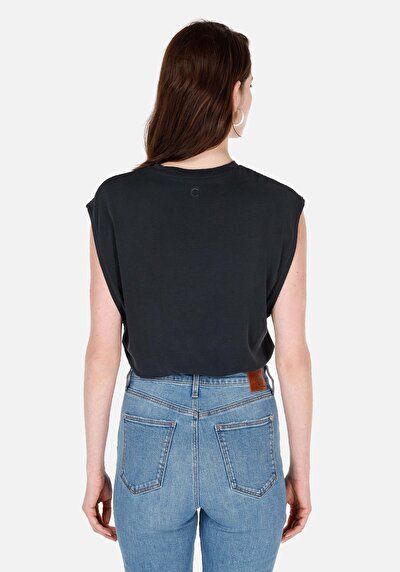 Image de T-shirt À Manches Courtes Anthracite Regular Fit Droit Femme
