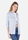 thumb-Afficher les détails de Chemise À Manches Longues Bleu Regular Fit   Femme