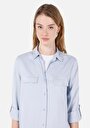 thumb-Afficher les détails de Chemise À Manches Longues Bleu Regular Fit   Femme
