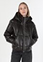 thumb-Afficher les détails de Veste Pu Marron   Regular Fit Femme