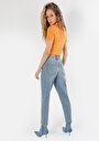 thumb-Afficher les détails de 896  Maria Pantalon Bleu   En  Mom Fit Femme