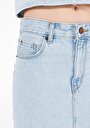 thumb-Afficher les détails de Jupe Bleu Slim Fit Droit Jean Maxi Femme