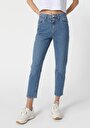 thumb-Afficher les détails de 896  Maria Pantalon Bleu   En  Mom Fit Femme