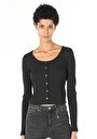 thumb-Afficher les détails de T-shirt À Manches Longues Noir Slim Fit  Femme