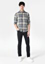 thumb-Afficher les détails de Chemise À Manches Longues Bleu Slim Fit Plaid Flanelle Homme