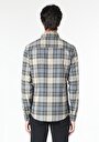 thumb-Afficher les détails de Chemise À Manches Longues Bleu Slim Fit Plaid Flanelle Homme