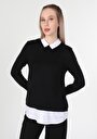 thumb-Afficher les détails de Pull Noir Slim Fit Manches Longues  Femme