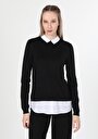 thumb-Afficher les détails de Pull Noir Slim Fit Manches Longues  Femme