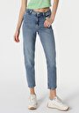 thumb-Afficher les détails de 896  Maria Pantalon Bleu   En  Mom Fit Femme