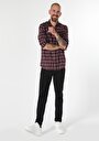 thumb-Afficher les détails de Chemise À Manches Longues Rouge Regular Fit Plaid Flanelle Homme