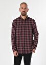 thumb-Afficher les détails de Chemise À Manches Longues Rouge Regular Fit Plaid Flanelle Homme