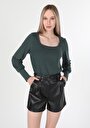 thumb-Afficher les détails de T-shirt À Manches Longues Vert Regular Fit  Femme