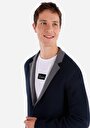 thumb-Afficher les détails de Cardigan Tricot Marine  Homme