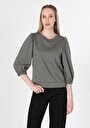 thumb-Afficher les détails de T-shirt À Manches Longues Gris Regular Fit  Femme