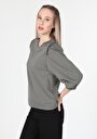 thumb-Afficher les détails de T-shirt À Manches Longues Gris Regular Fit  Femme