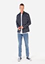 thumb-Afficher les détails de Chemise À Manches Longues Marine Slim Fit   Homme