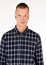 thumb-Afficher les détails de Chemise À Manches Longues Marine Slim Fit   Homme