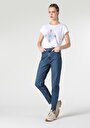 thumb-Afficher les détails de 896  Maria Pantalon Bleu Tapered Leg  En  Mom Fit Femme