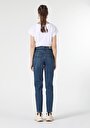 thumb-Afficher les détails de 896  Maria Pantalon Bleu Tapered Leg  En  Mom Fit Femme