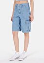 thumb-Afficher les détails de Short Bleu Cargo Fit Femme