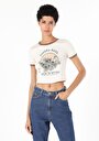 thumb-Afficher les détails de T-shirt À Manches Courtes Ecru   Femme