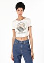 thumb-Afficher les détails de T-shirt À Manches Courtes Ecru   Femme