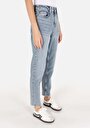 thumb-Afficher les détails de 896  Maria Pantalon Bleu Tapered Leg  En  Mom Fit Femme