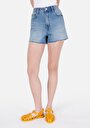 thumb-Afficher les détails de Short Bleu Mom Fit Femme