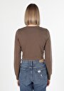 thumb-Afficher les détails de T-shirt À Manches Longues Marron Slim Fit  Femme