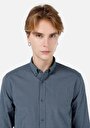 thumb-Afficher les détails de Chemise À Manches Longues Vert Slim Fit   Homme