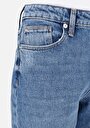 thumb-Afficher les détails de 896  Maria Pantalon Bleu Tapered Leg  En  Mom Fit Femme
