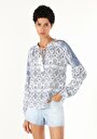 thumb-Afficher les détails de Chemisier À Manches Longues Bleu Regular Fit Femme