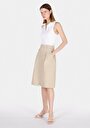 thumb-Afficher les détails de Jupe Beige Midi Droit Gabardine Mdi Femme
