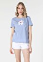 thumb-Afficher les détails de T-shirt À Manches Courtes Bleu Regular Fit  Femme