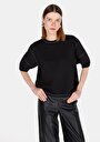 thumb-Afficher les détails de Blouse À Manches Courtes Noir Regular Fit Manches Courtes Femme