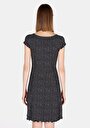thumb-Afficher les détails de Robe Noir Slim Fit Manches Courtes Mini Côtelé Femme