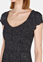 thumb-Afficher les détails de Robe Noir Slim Fit Manches Courtes Mini Côtelé Femme