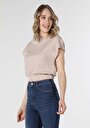 thumb-Afficher les détails de T-shirt À Manches Courtes Beige Regular Fit  Femme