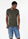thumb-Afficher les détails de T-shirt À Manches Courtes Kaki Slim Fit  Homme