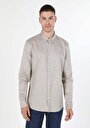 thumb-Afficher les détails de Chemise À Manches Longues Ecru Slim Fit   Homme