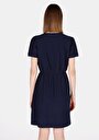 thumb-Afficher les détails de Robe Marine Regular Fit Manches Courtes Mini Pique Femme