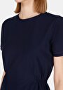thumb-Afficher les détails de Robe Marine Regular Fit Manches Courtes Mini Pique Femme