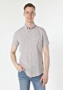 thumb-Afficher les détails de Chemise À Manches Courtes Beige  Regular Fit Homme
