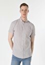 thumb-Afficher les détails de Chemise À Manches Courtes Beige  Regular Fit Homme