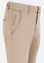 thumb-Afficher les détails de Pantalon Beige Straight Leg Medium Rise En Gabardine Slim Fit Homme