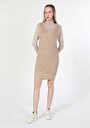thumb-Afficher les détails de Robe Beige Regular Fit Sans Manches Mini Tricots Femme